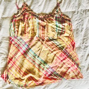 Plaid Tank/Cami with Adjustable Straps